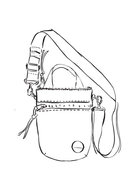 sketch of shortylove’s shorthand crossbody cell phone bag with shoulder strap