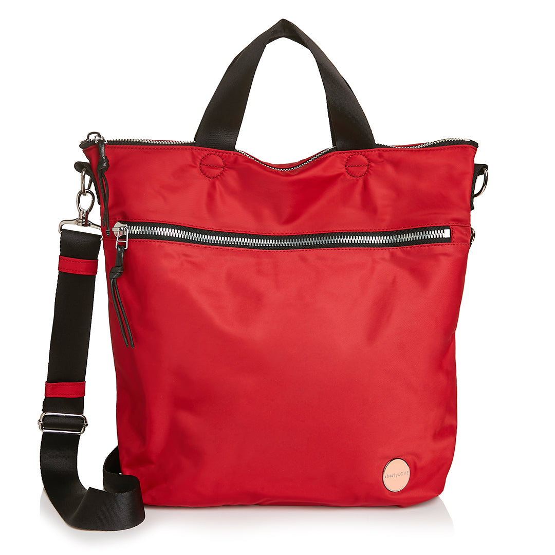shortyLOVE wonder large crossbody/messenger bag in red; front view against white background.
