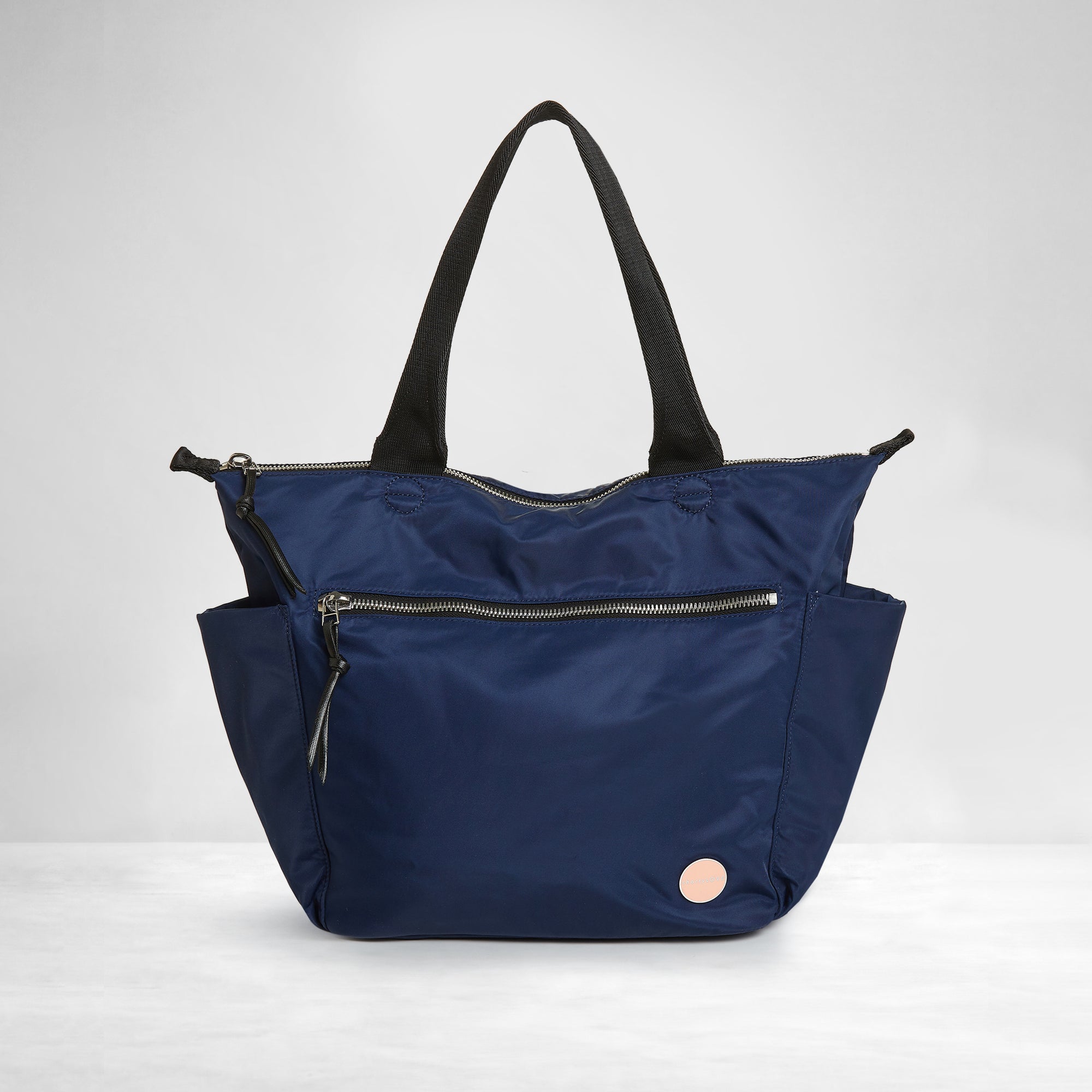 shortyLOVE tillie tote bag in navy; front view against white background.