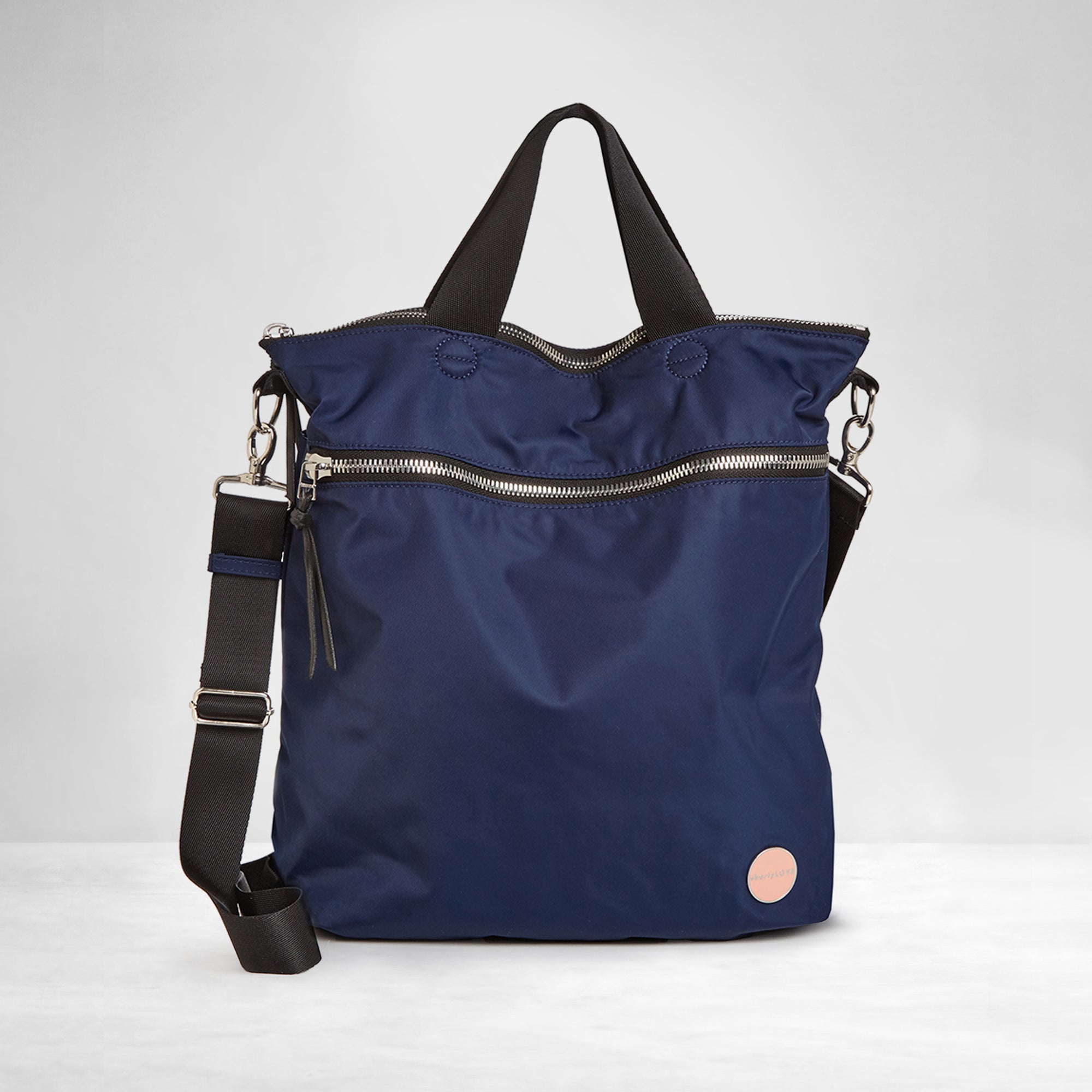 shortyLOVE wonder large crossbody/messenger bag in navy; front view against white background.