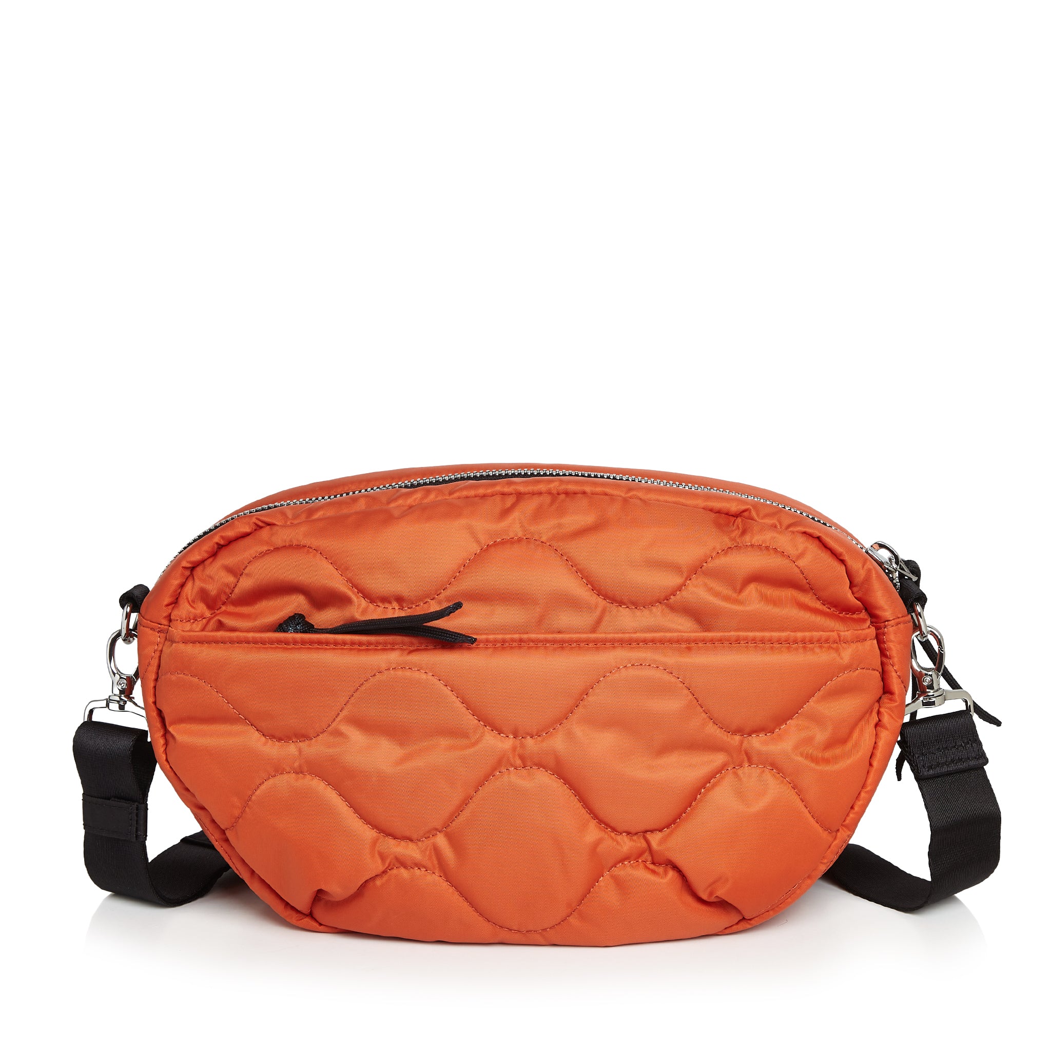 shortyLOVE cruiser medium crossbody bag in orange; back view against white background.