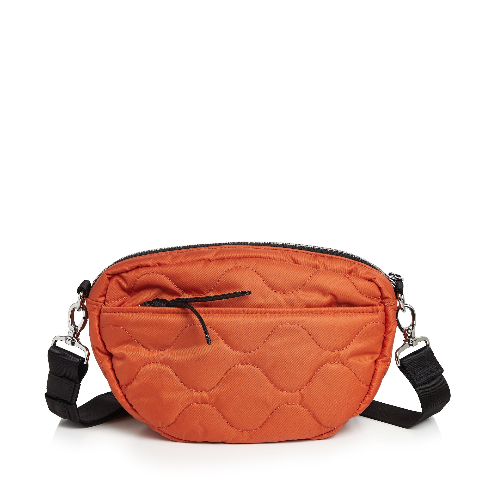 shortyLOVE small cruiser small crossbody bag in orange; back view against white background.