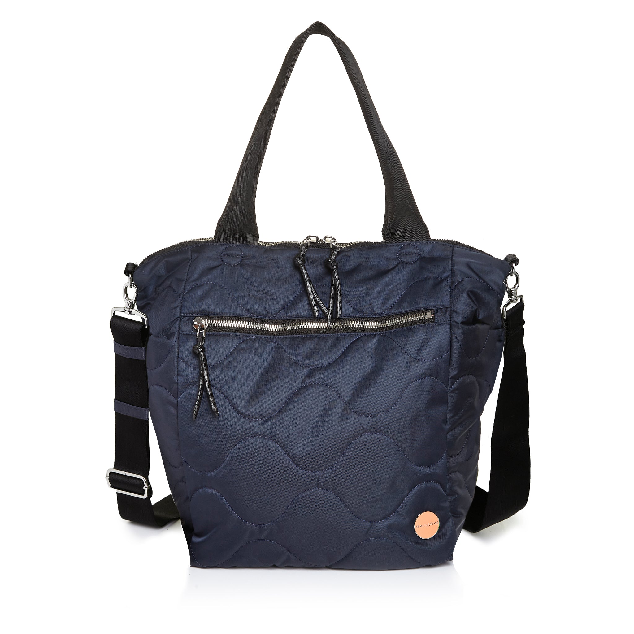 shortyLOVE ranger large tote bag in midnight; front view against white background.