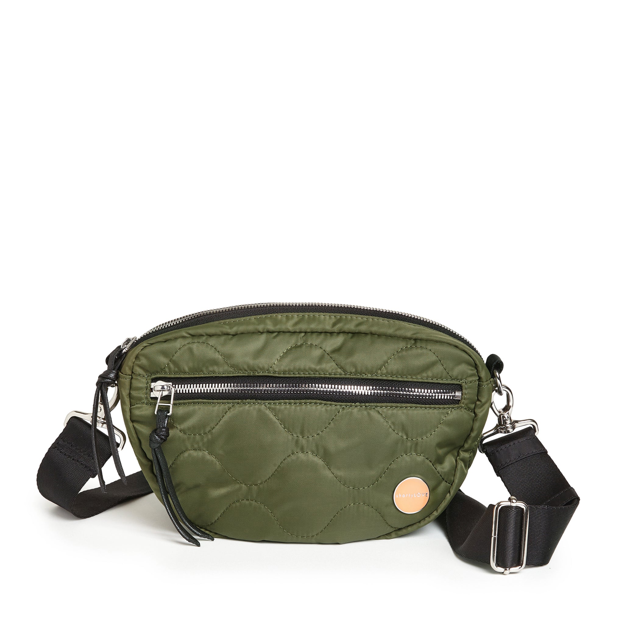shortyLOVE small cruiser small crossbody bag in sage; front view against white background.