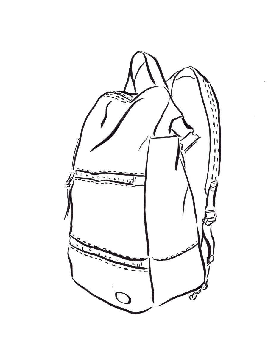 Shopping bag icon drawing sketch hand drawn line Vector Image