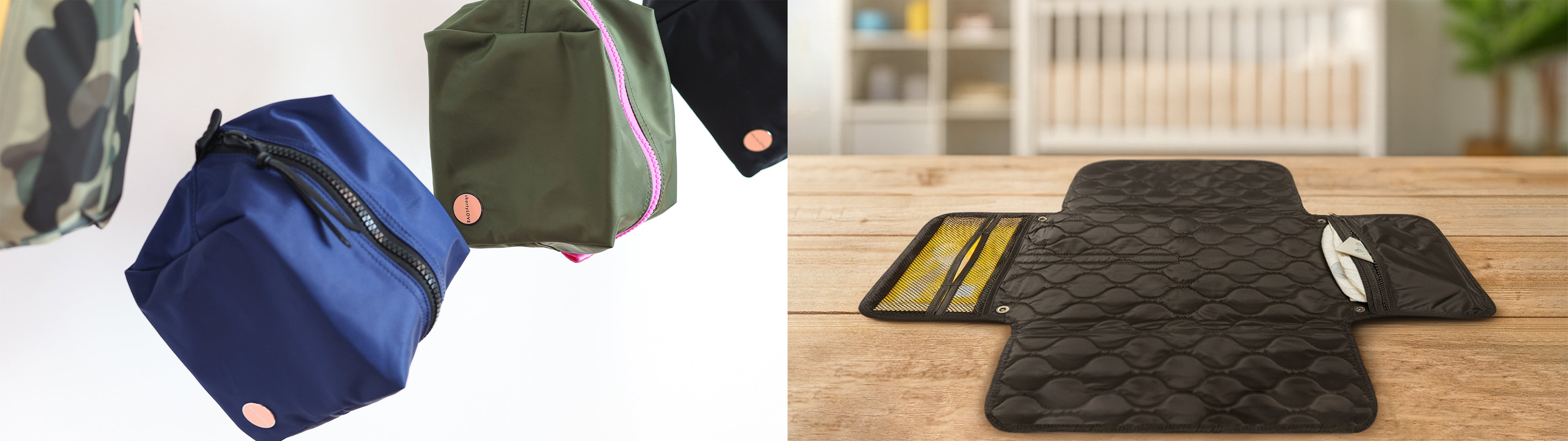 miscellaneous: a free-spirited cosmetic bag & foldable baby changing mat