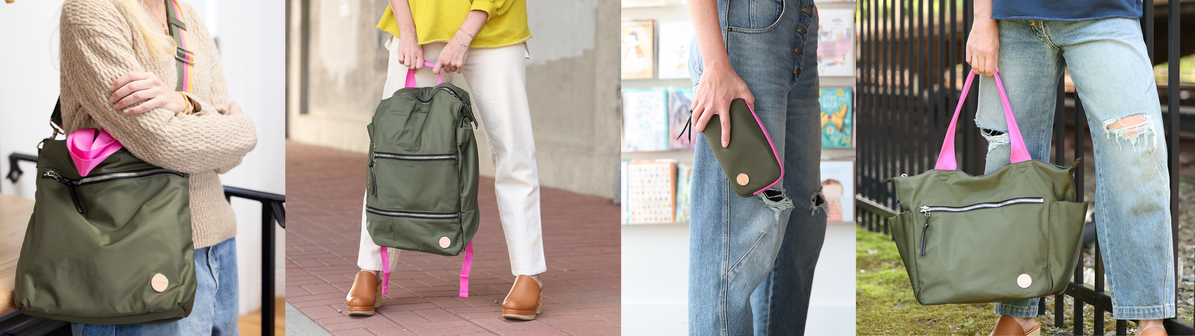 army green handbag collection