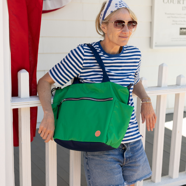 which grass green/navy handbag will it be?