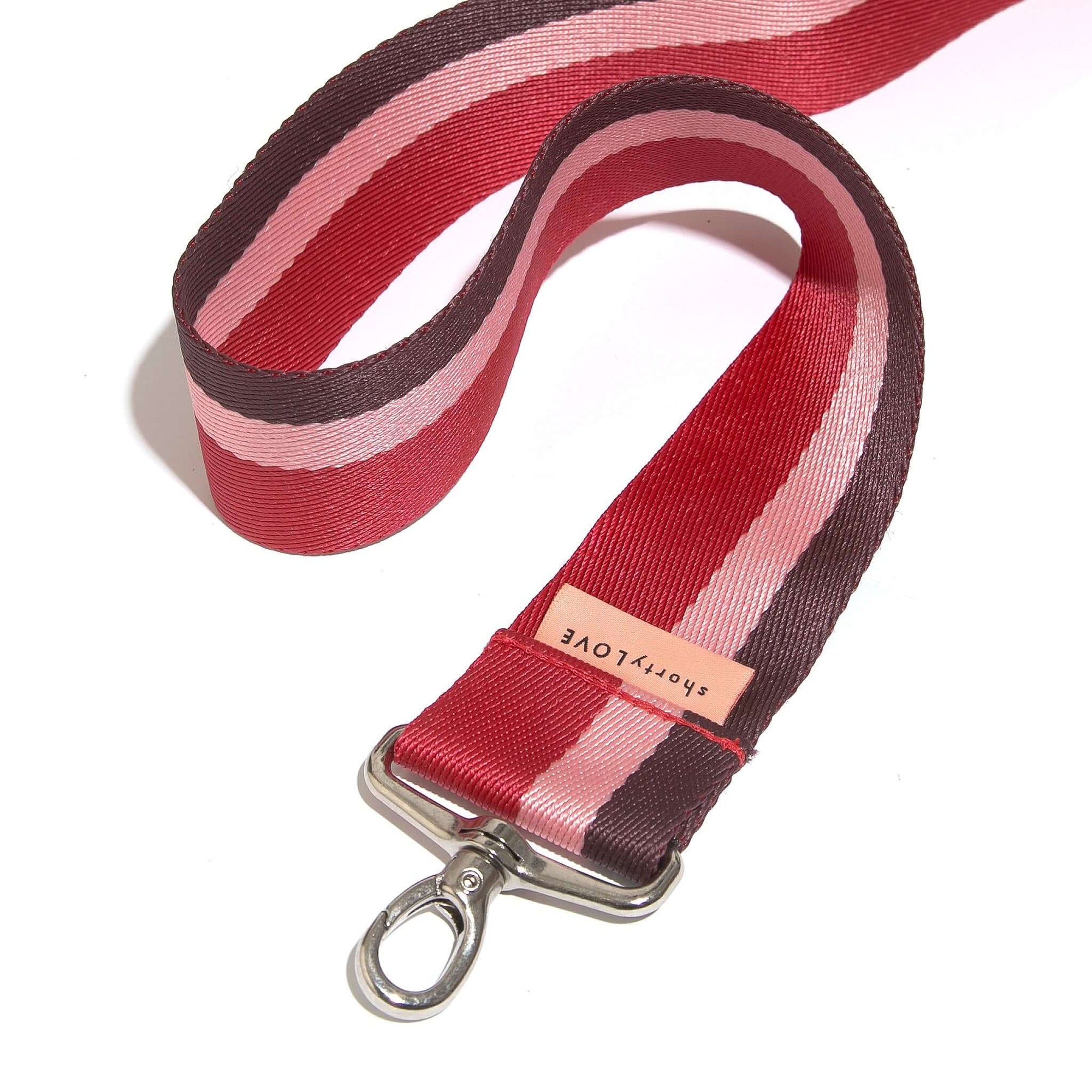 burgundy pink red strap twist