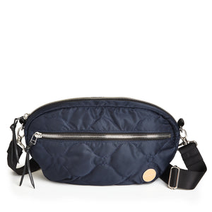 shortyLOVE cruiser medium crossbody bag in midnight; front view against white background.