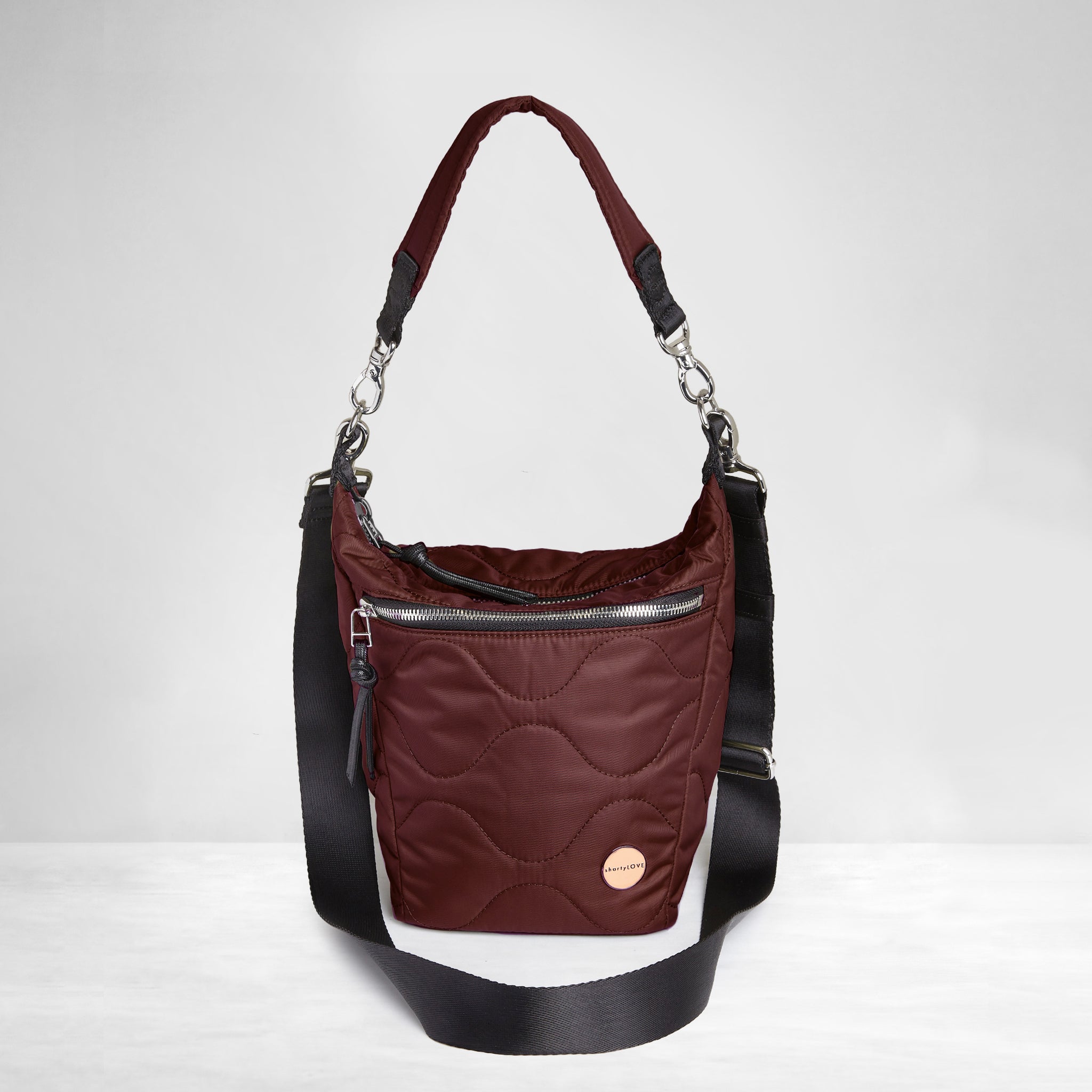 quilted bucket crossbody | organized pockets, lightweight, water