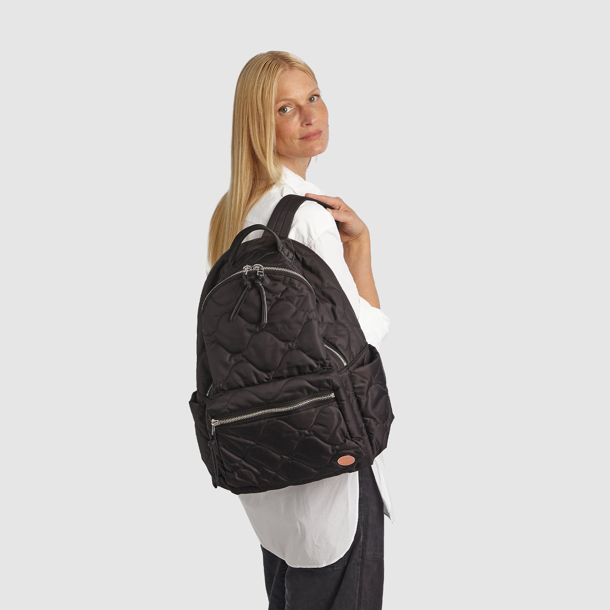 large quilted work & travel backpack | padded laptop pocket