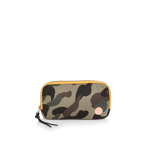 shortyLOVE jetty clutch/wallet in green camo; front view against white background.