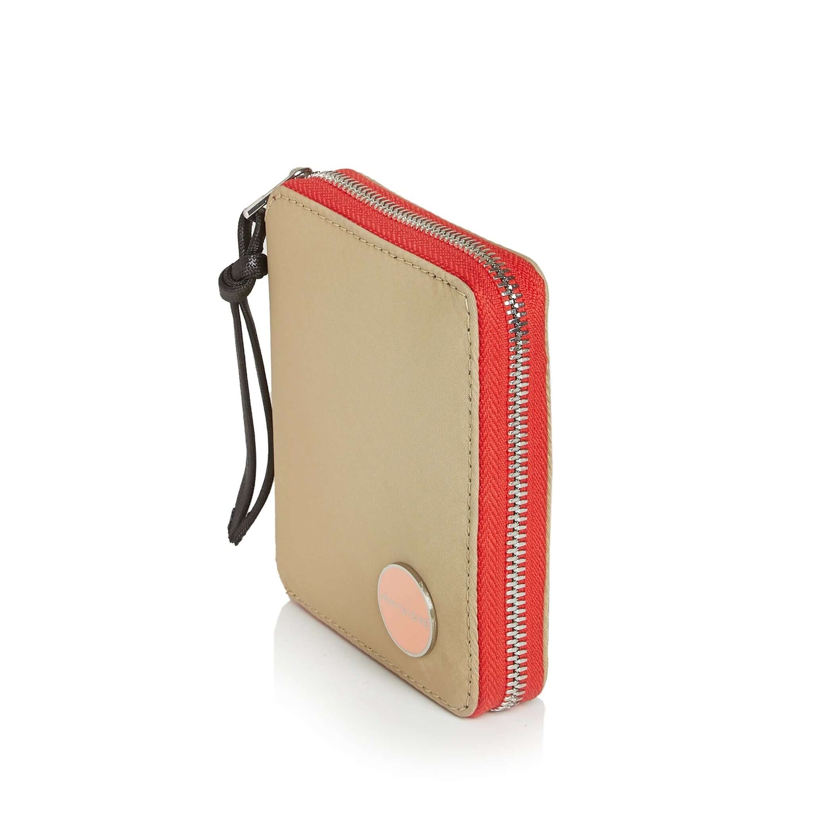shortyLOVE merchant clutch/wallet in khaki; front view against white background.