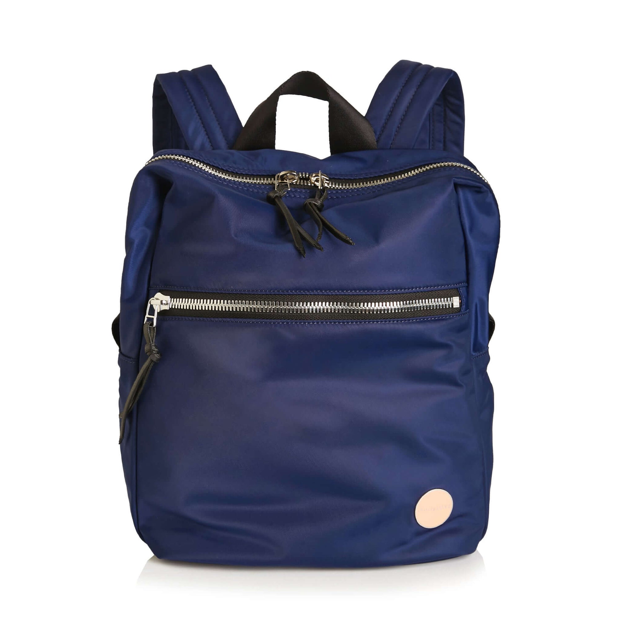 shortyLOVE ace small backpack in navy; front view against white background.
