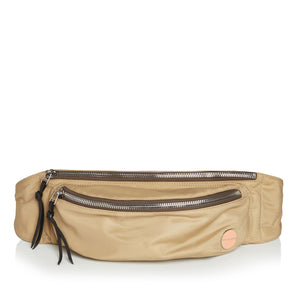 shortyLOVE arcade belt bag in khaki; front view against white background.