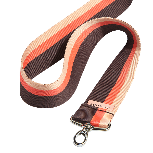 boardwalk strap - choc/peach/coral