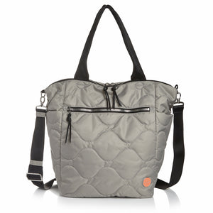 shortyLOVE ranger large tote bag in milky grey; front view against white background.