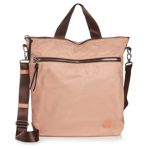 shortyLOVE wonder large crossbody/messenger bag in dusty peach; front view against white background.
