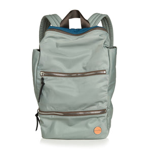 shortyLOVE boxer backpack in slate/teal; front view against white background.