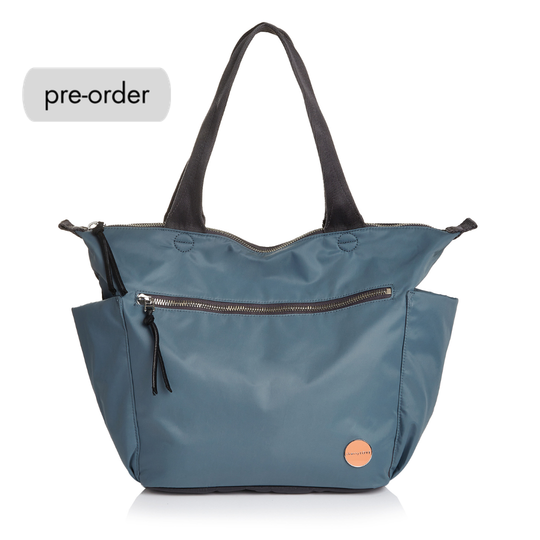 medium work tote bag | laptop ready, water bottle holders, zipper