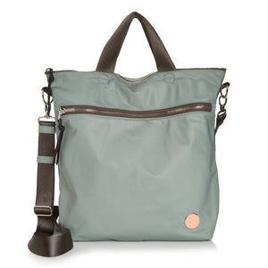 shortyLOVE wonder large crossbody/messenger bag in slate/teal; front view against white background.