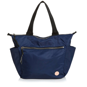shortyLOVE tillie tote bag in navy; front view against white background.